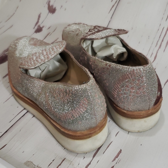 Free people  cat eye flat loafers silver and brown - Picture 3 of 7